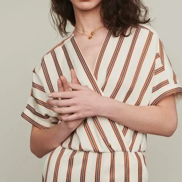 Maje Pieni Striped V-Neck Twill Jumpsuit ( 38 ) 6 - Picture 15 of 15